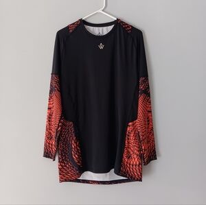 Workout Empire Conquer Anything Performance Fitness Shirt Black Orange Men's XL